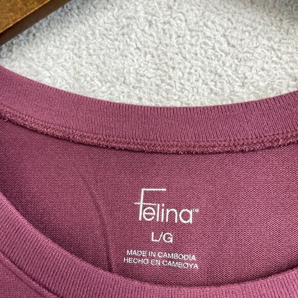NEW Felina Women's L Long Sleeve Burgundy Knit Top Loose Fit - Picture 6 of 9